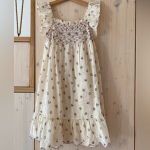 Emile et Ida Cream Floral Kids Dress
